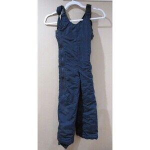Land's End Grow a Long Snowpants Girls M 5-6 Navy Blue Nylon Adjustable